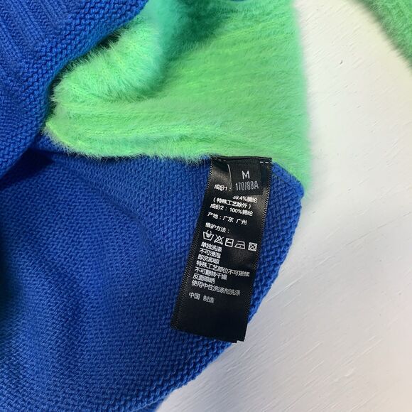 Soft Green Blue Standby Sweater ACREDITO QUE O SANGE Size M - Picture 9 of 13